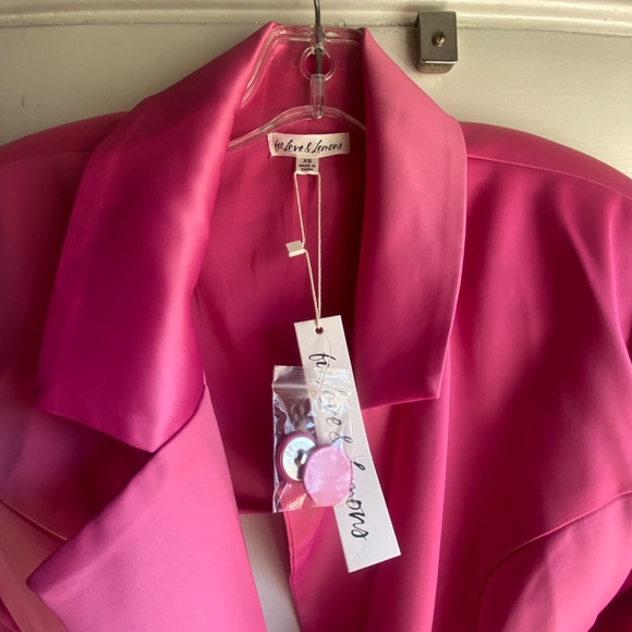 NWT For Love And Lemons Marie blazer mini dress Satin Cutout Blazer with Belt xs - Picture 3 of 8